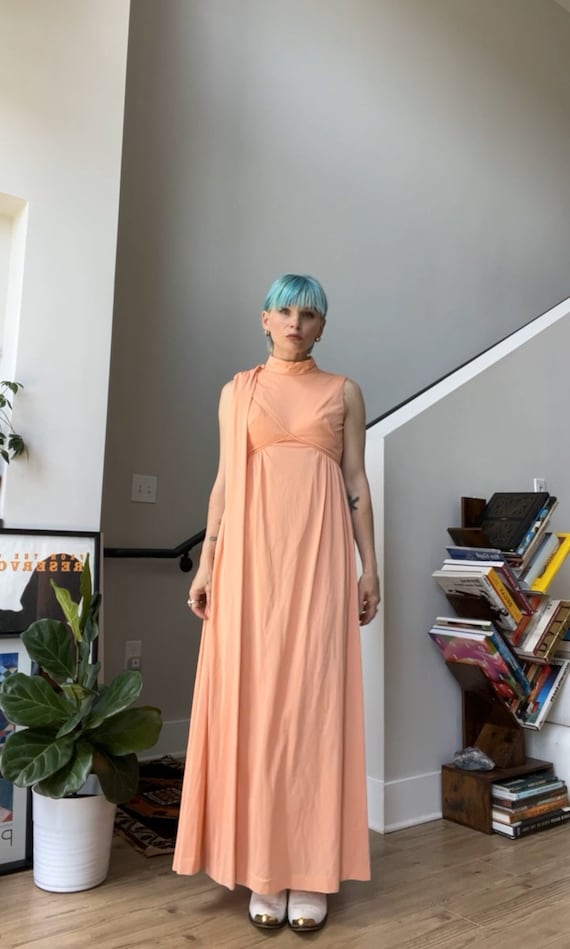 VTG 60s Peach Maxi Dress