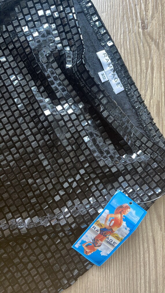 VTG Y2K Deadstock Rampage Square Sequin Mini Skirt - image 4