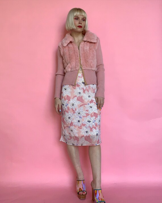 Vintage 90s Floral Slip Skirt