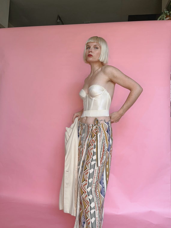 VTG 90s Silk Faux Wrap Skirt