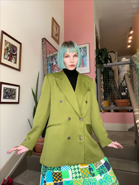 VTG 80s Green Blazer