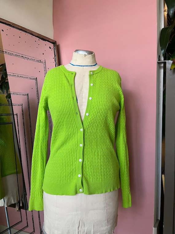 VTG Y2K Lime Green Lilly Pulitzer Cardigan