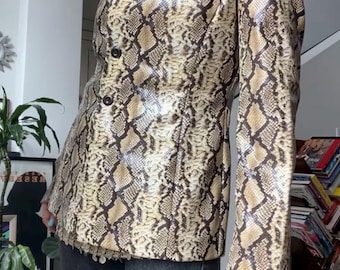 VTG 90s Caché-blazer met slangenprint en reliëf