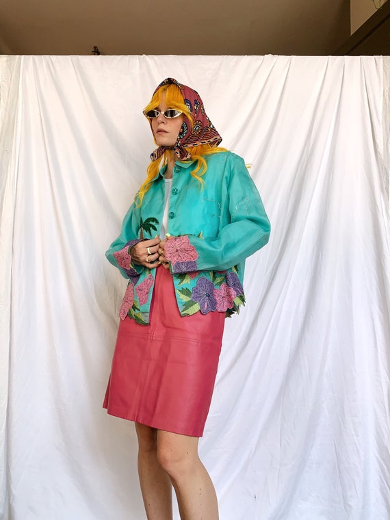 Vintage 90s Pink Leather Mini