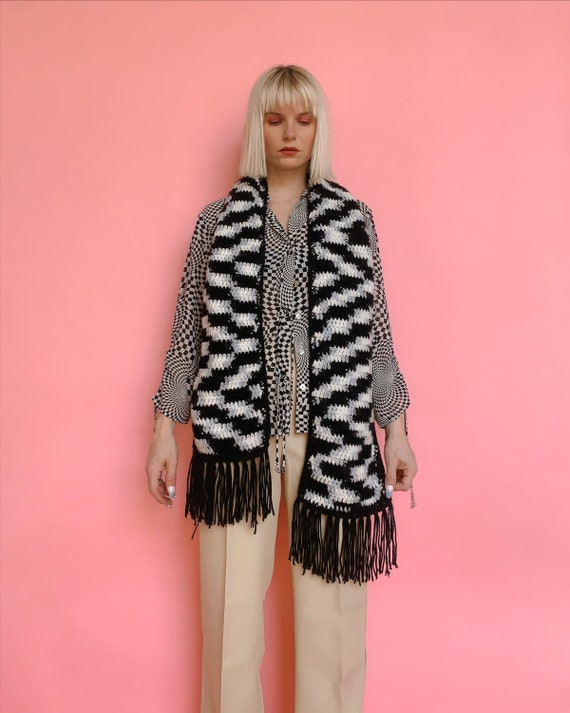 Vintage Handknit Crochet Scarf