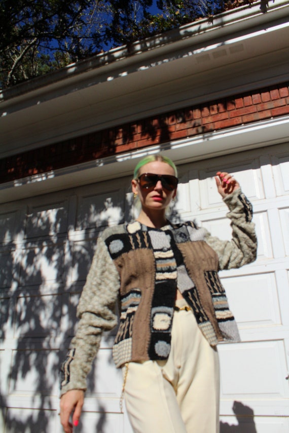 Vintage 90s | Patchwork Sweater Cardigan