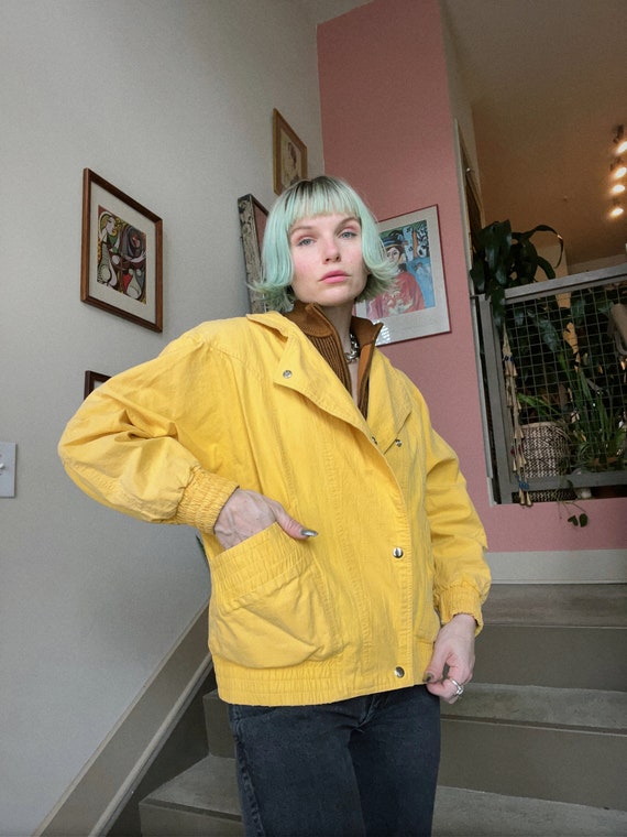 VTG 90s Sunshine Yellow Cotton Bomber Jacket