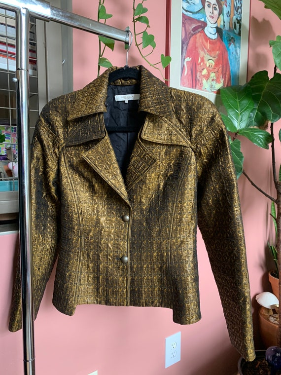 Textured Gold/Black Luca Luca Blazer - image 2