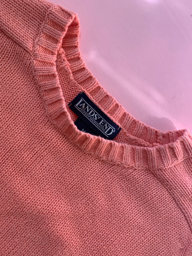 Vintage 90s Peachy Cotton Knit Sweater image 4