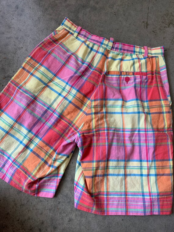 Vintage 90s Plaid Cotton Shorts | Etsy 