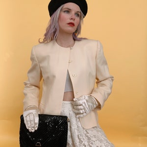 Vintage Cream Wool Blazer