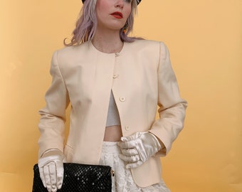 Vintage Creme Woll Blazer