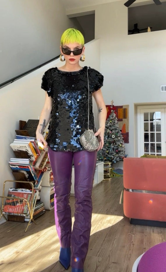 VTG Mermaid Paillette Sequin Black Tunic