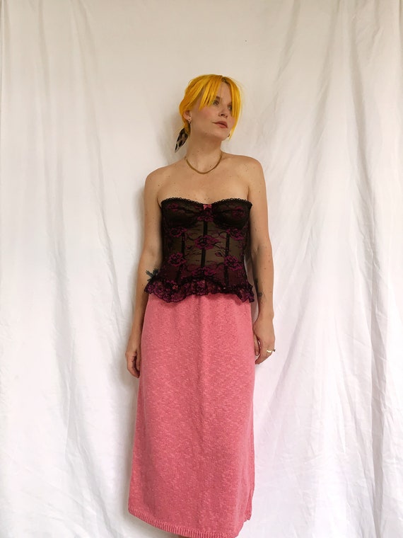 Vintage Bubblegum Pink Knit Skirt