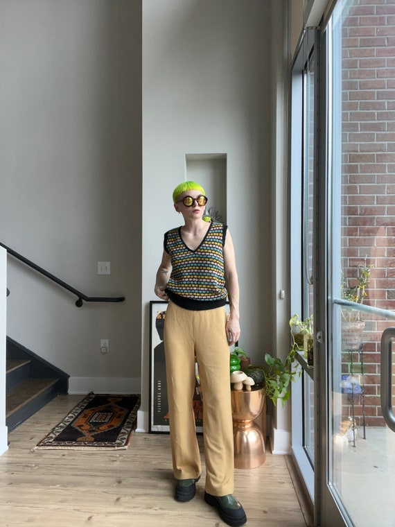 VTG 90s St. John Collection Tan Knit Pants