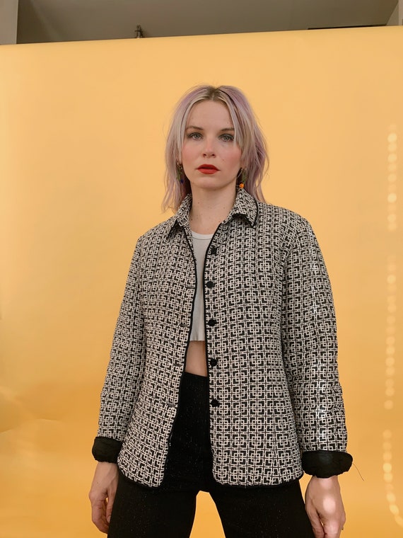 Vintage Silk Quilted Printed Jacket