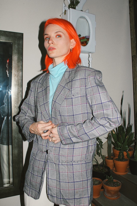 90s Plaid Blazer