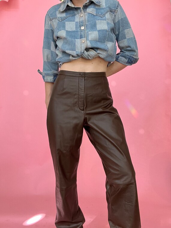 Chocolate Brown Leather Pants
