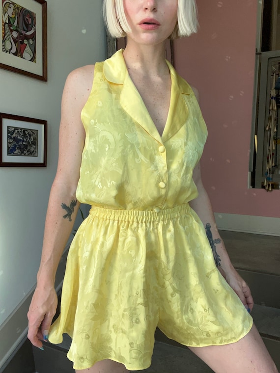 Vintage 90s Victorias Secret Yellow Set