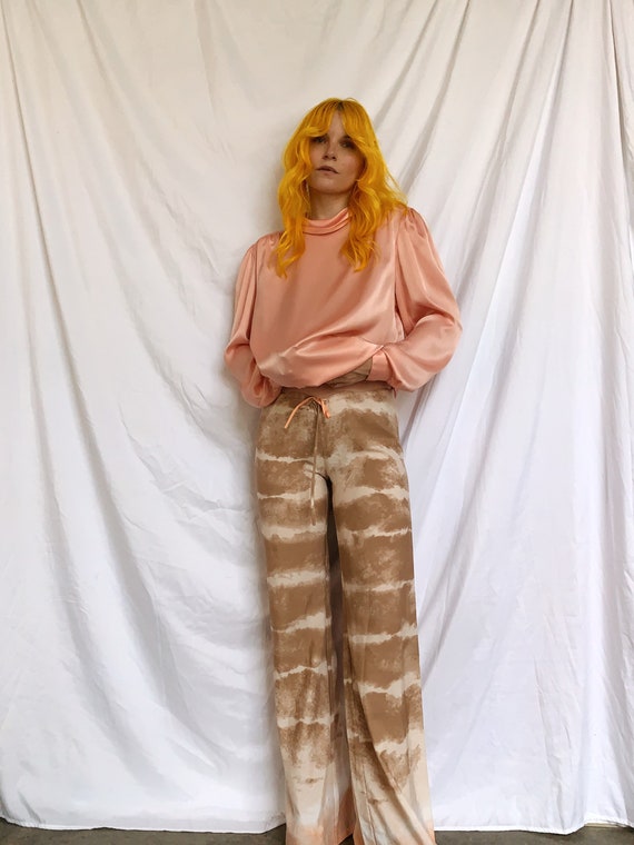 Low Rise Tie-dye Wide Leg Drawstring Pants