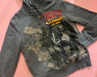 トップス 00s Christian Audigier double zip hoodie VTG Y2K Christian Audigier Zip-up Hoodie - Etsy