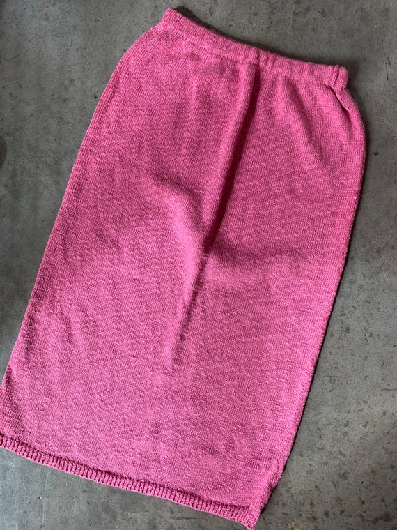 Vintage Bubblegum Pink Knit Skirt - image 2