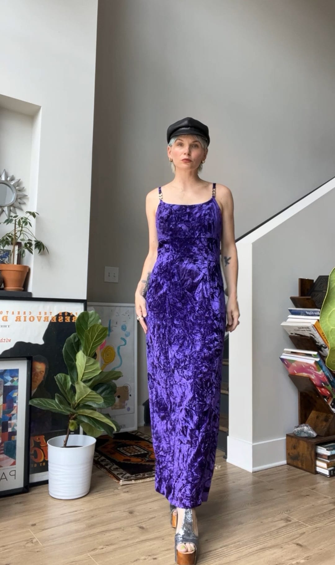 90s crushed velvet dress deals