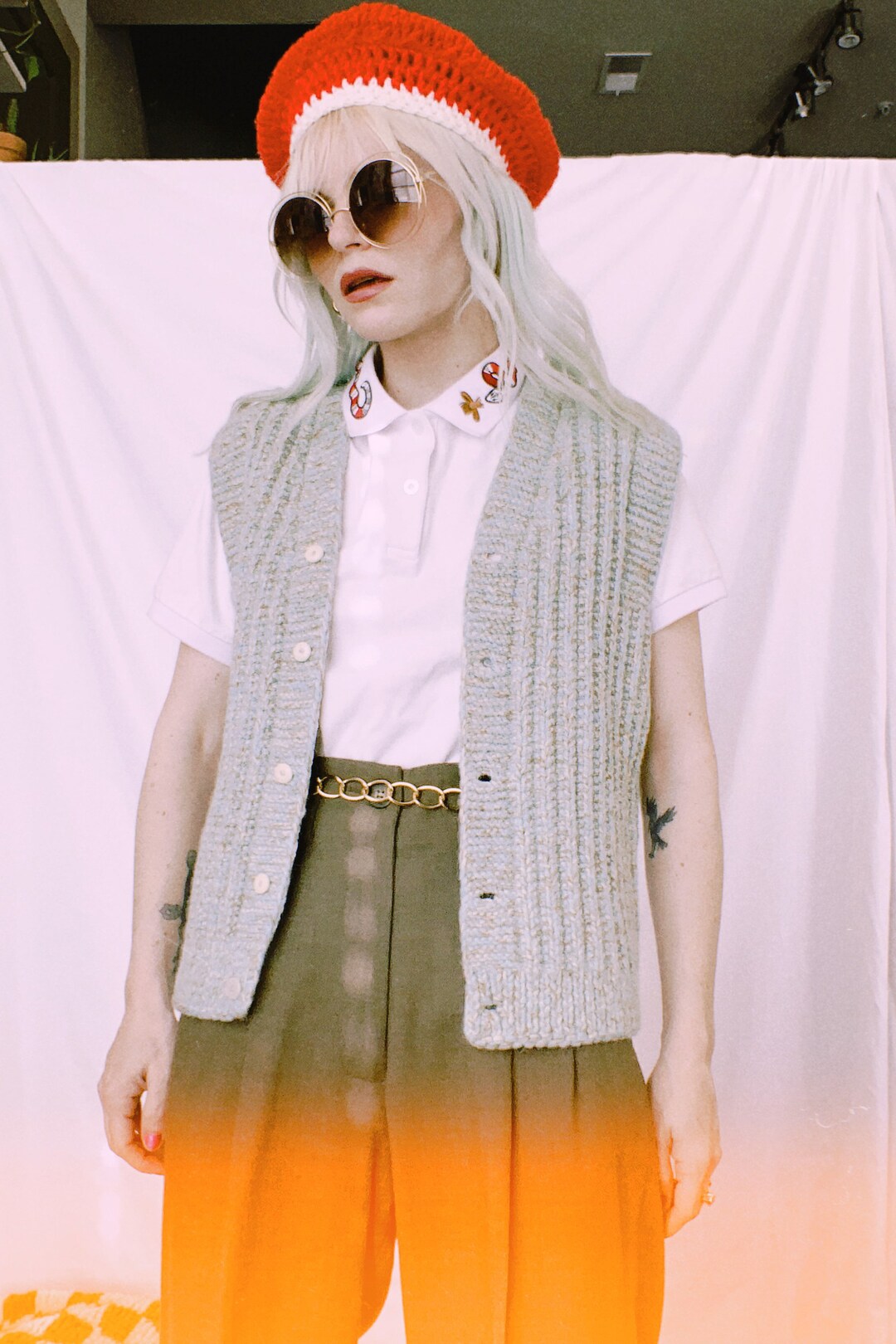 Vintage Enjoy Yourself Knitted Sweater Vest