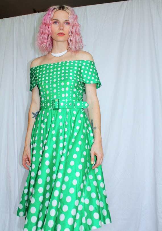 Vintage 60s | Green Dot Dress