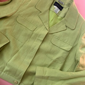 Vintage 90s Linen Blend Cropped Jacket image 2