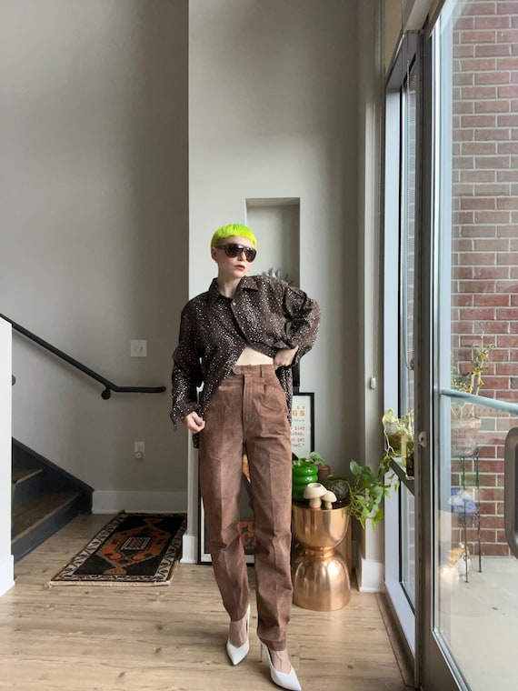 VTG 90s Brown Suede Trousers