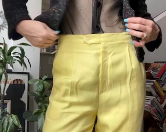 VTG 90s Yellow Linen Trousers