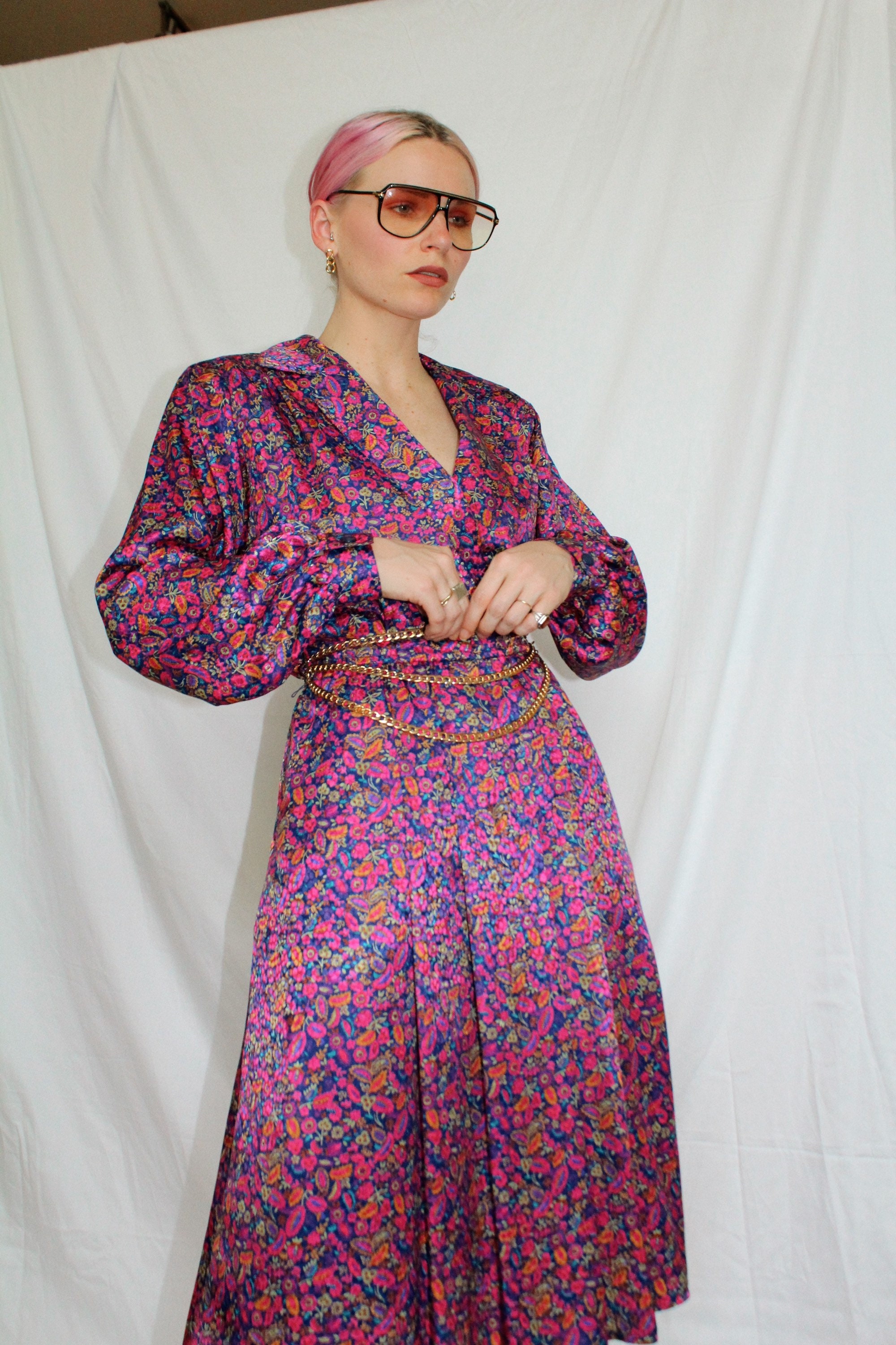 Vintage 80s | Floral Print Dress