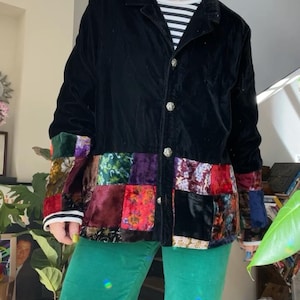 VTG 90s Velvet Patchwork Jacket