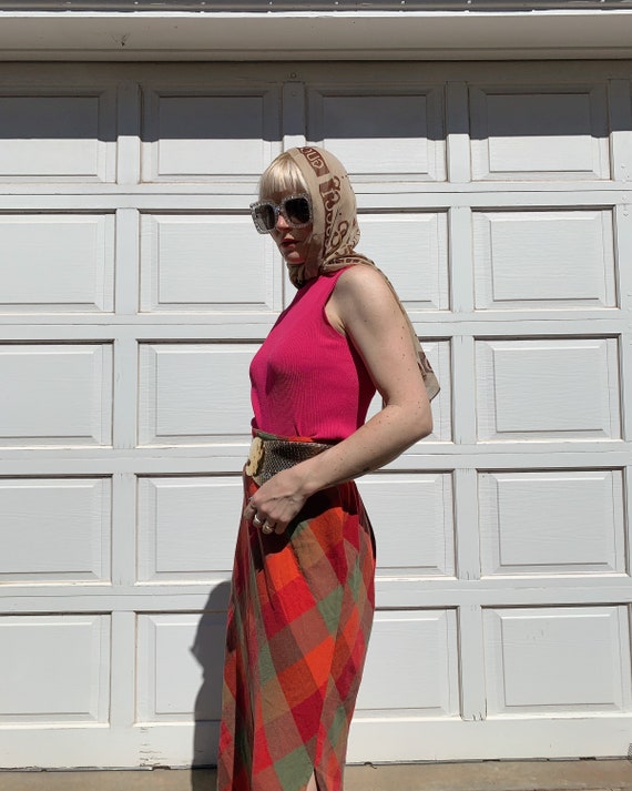 Vintage Pink Ribbed Sleeveless Turtleneck