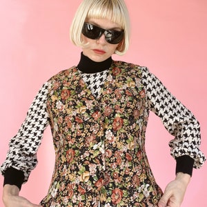 VTG 80s/90s Moody Black Floral Silk Waistcoat