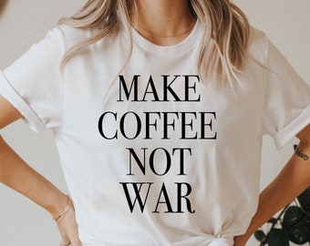 Chemise Café Blogueur Hipster Vintage Guerre Paix Café