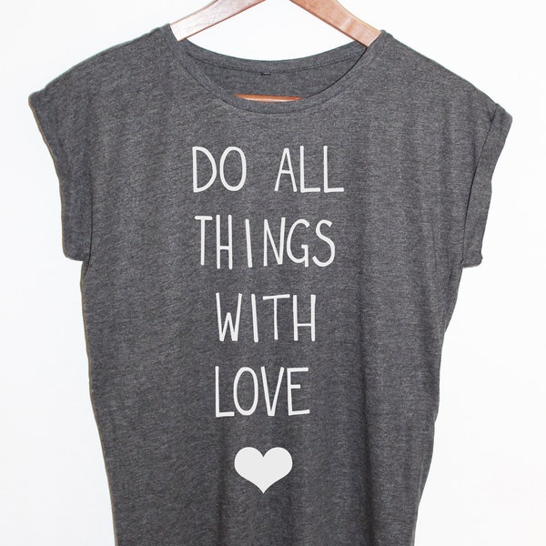 Shirt LOVE Triangle Hipster Vintage Print Typo