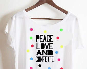 Chemise Peace Love Confetti Triangle Hipster Vintage