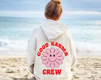 Hoodie GOOD KARMA Statement Blogger Hipster Vintage