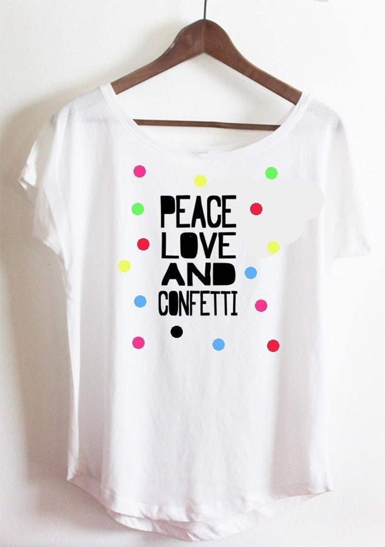 Shirt Peace Love Confetti Triangle Hipster Vintage Bild 1