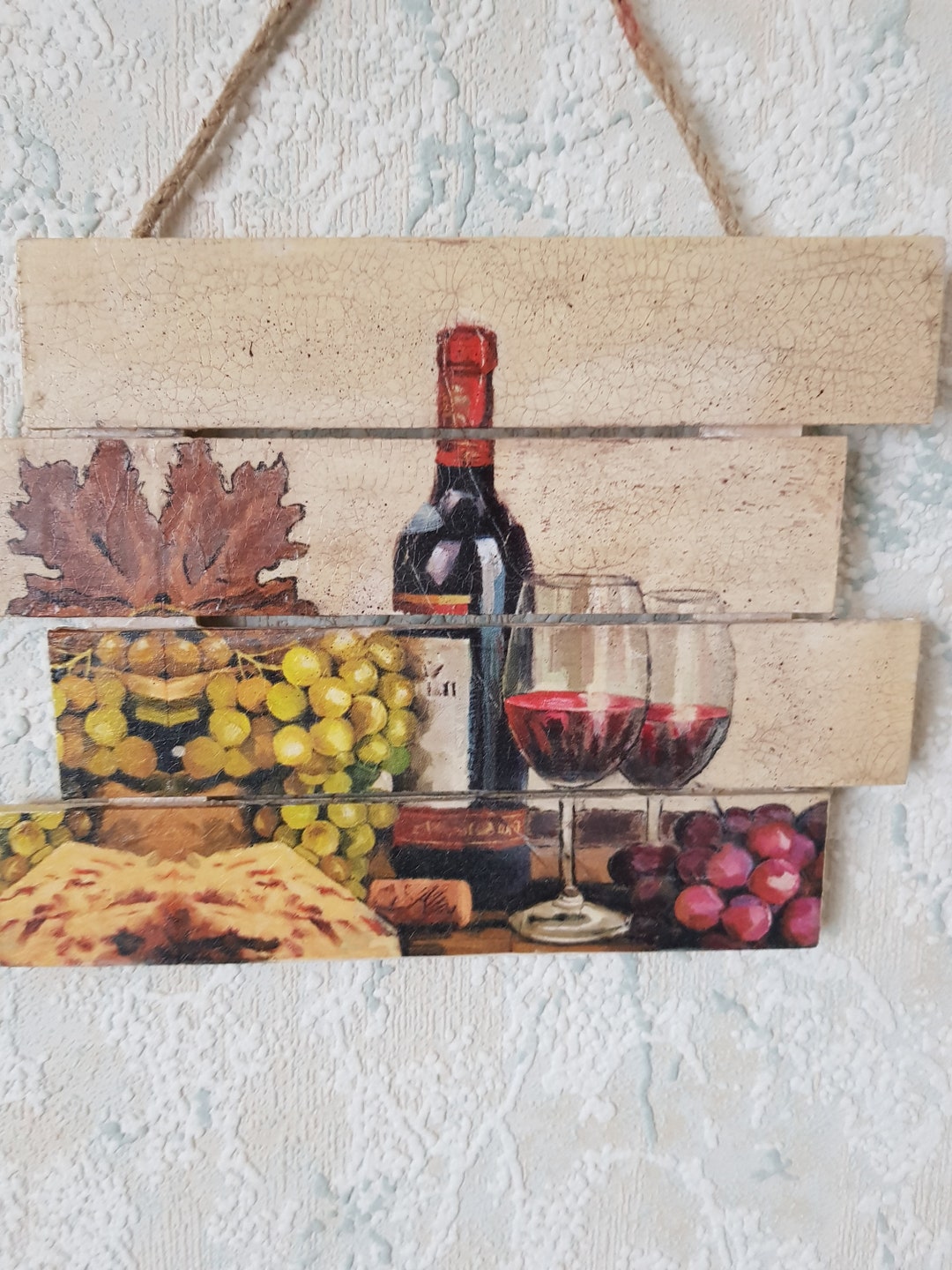 Plaque,sign,wooden Wall Decoration,wine and Grape - Etsy