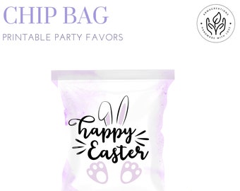 Easter Chip Bag Bunny Chip Bag Easter Printable Easter Treats For Kids Easter Basket Stuffer Easter Classroom Easter Party Purple Bunny