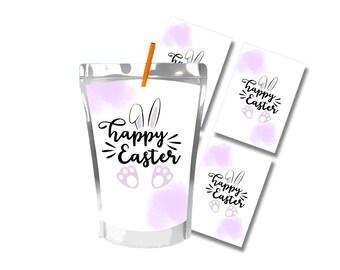 Easter Juice Label Juice Wrapper Easter Toddler Easter Classroom Easter Juice Pouch Purple Easter Bunny Easter Drink Cover Party Favor