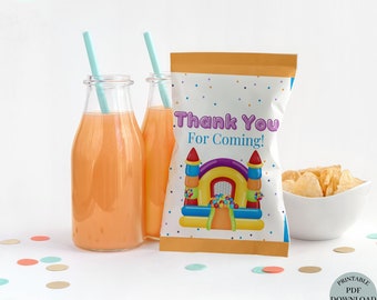 Bounce Party Chip Bag Printable| Jump Party Favors| Bouncy House Party| Inflatable Birthday Party| Thank You Favors| Outdoor Party Chip Bag