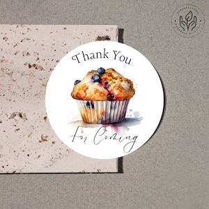 Muffin Thank You Stickers Muffin Stickers Muffin Tag Muffins With Mom Mothers Day Thank You For Coming Favor Tags Muffin Brunch Stickers