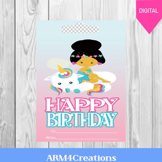 Rainbow Unicorn Gift Card Holder Printable Il_570xn