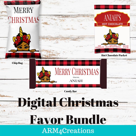 Christmas Unicorn Treat Favors Printable Il_570xn