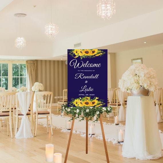 Sunflower Welcome Wedding Sign Printable Il_570xn