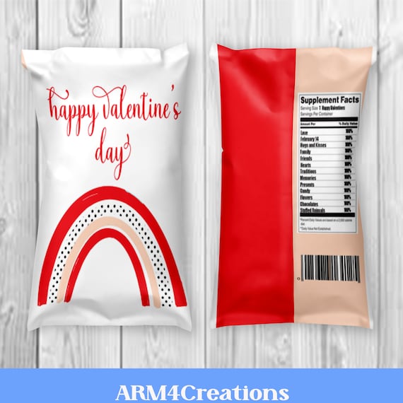Valentines Day Chipbag | Printable| Rainbow Il_570xn